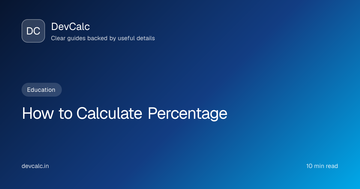 How to Calculate Percentage