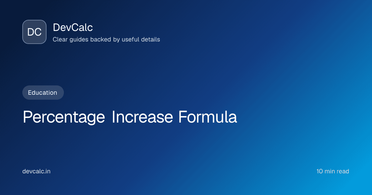Percentage Increase Formula